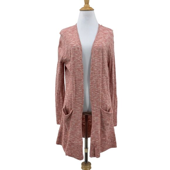 Madewell Summer Ryder Cardigan Sweater Womens XXS Heather Red Open Front Pockets - Picture 1 of 12